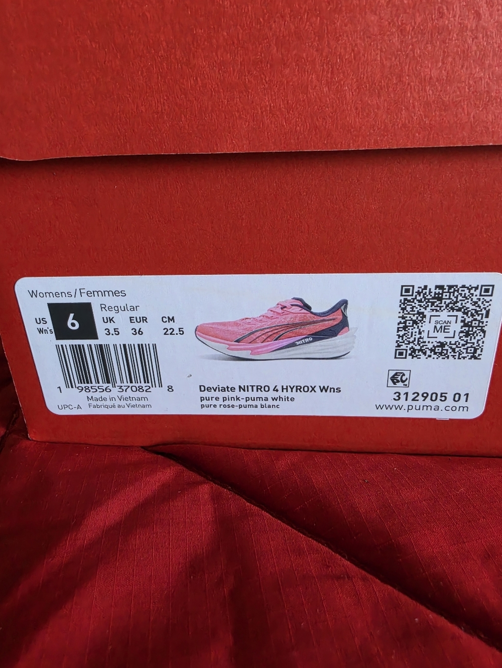 Puma FIRE! NIB! x HIROX Deviate Nitro 4 in Pure Pink Puma White. Sz 6. R2S!! - Picture 10 of 15